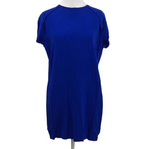 Mads Norgaard Mini Dress Womens 36 Royal Blue Relaxed Viscose Daryl Short Sleeve